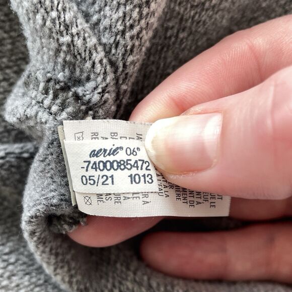 Aerie Oversized Broken-In Hoodie Gray Fleece Cozy Pullover Womens Size XL - Picture 11 of 12